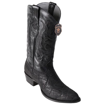 LOS ALTOS BOOTS MENS #657005 ROUND TOE | GENUINE ELEPHANT SKIN BOOTS HANDMADE | COLOR BLACK image 0
