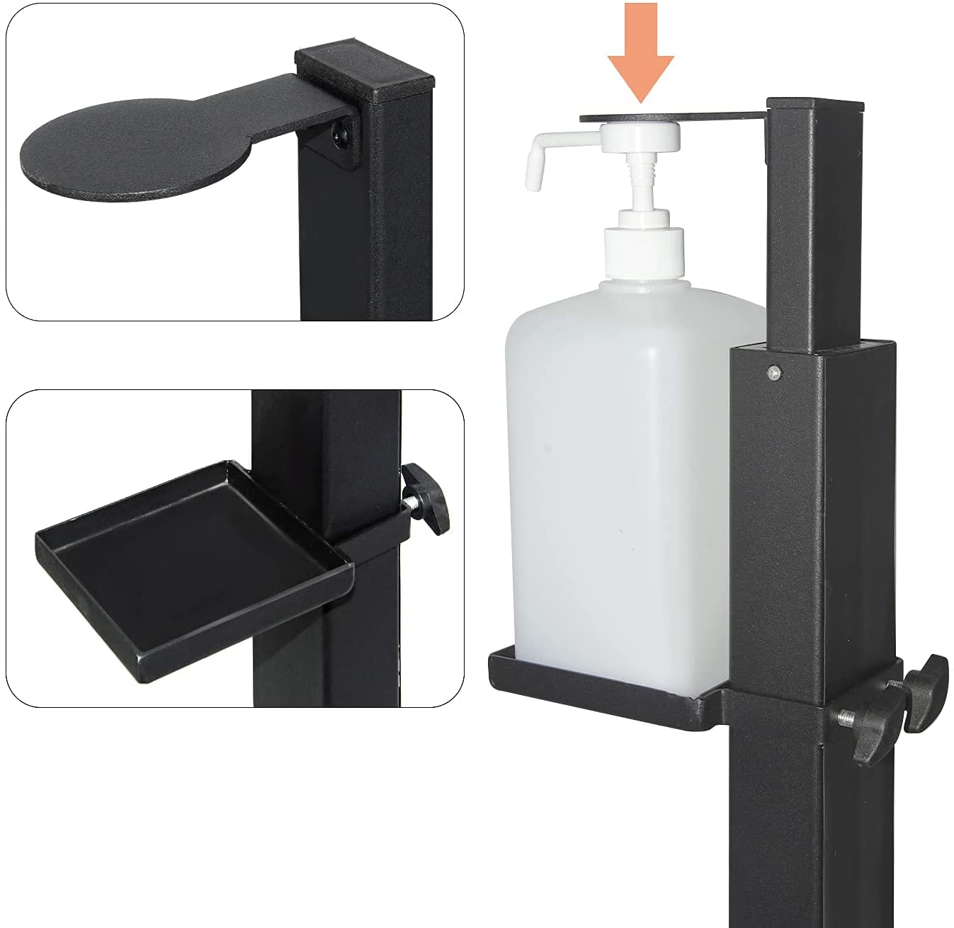 Foot Operated Hand Sanitizer Stand,Touchless Pedal Hand Sanitizer Dispenser Stand Height Adjustable Hand Sanitizer Station,100% Mechanical，for Commercial and Industrial Use-Easy Assembly image 4