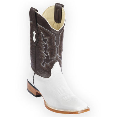 LOS ALTOS BOOTS MENS #8279728 WIDE SQUARE TOE | GENUINE SMOOTH OSTRICH LEATHER BOOTS | COLOR WHITE image 0