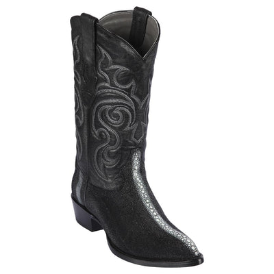 LOS ALTOS BOOTS MENS #991105 J TOE | GENUINE FULL ROWSTONE STINGRAY BOOTS | COLOR BLACK image 0