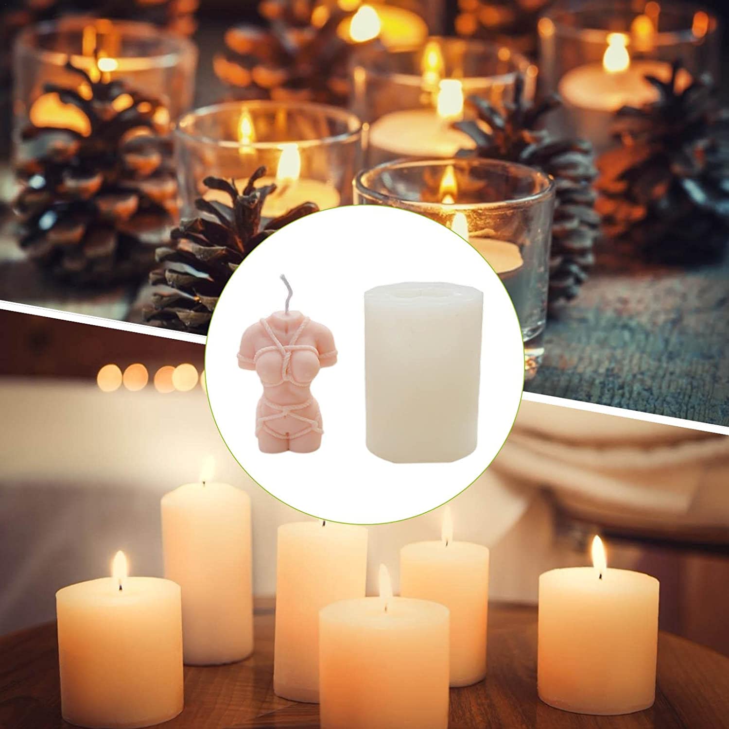 Nanyaciv Human Body Silicone Candle Mold, Female Body Art Silicone Mould, Body Art Soap Making Mould, 3D Women Sculpture Model DIY Resin Epoxy Casting Mold Craft Making Tools image 3