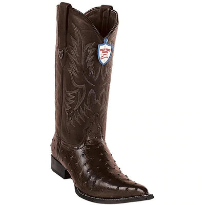 WILD WEST BOOTS #6950307 MEN'S | COLOR BROWN | MEN’S WILD WEST OSTRICH PRINT BOOTS 3X TOE HANDCRAFTED image 0