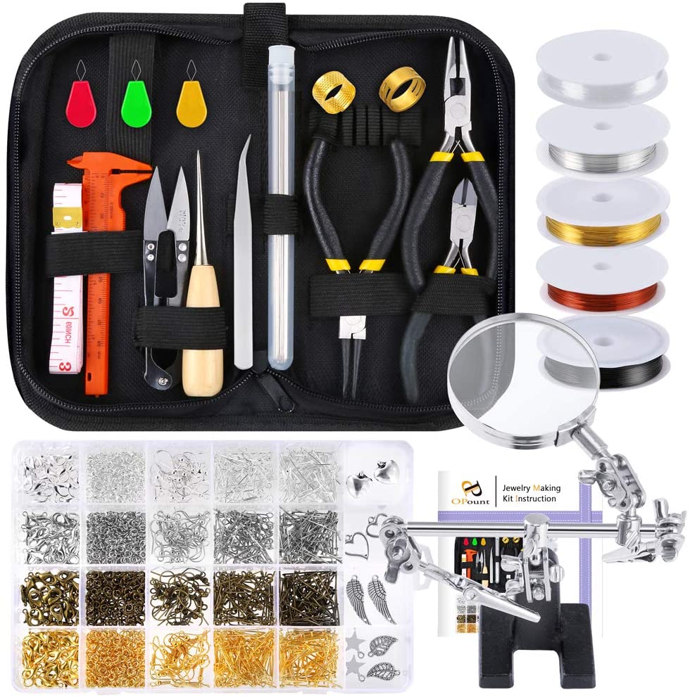 PP OPOUNT 1116 PCS Jewelry Making Supplies with Jewelry Making Tools, Jewelry Wire, Earring Charms, Jewelry Findings, Helping Hands for Jewelry Making and Repairing image 0