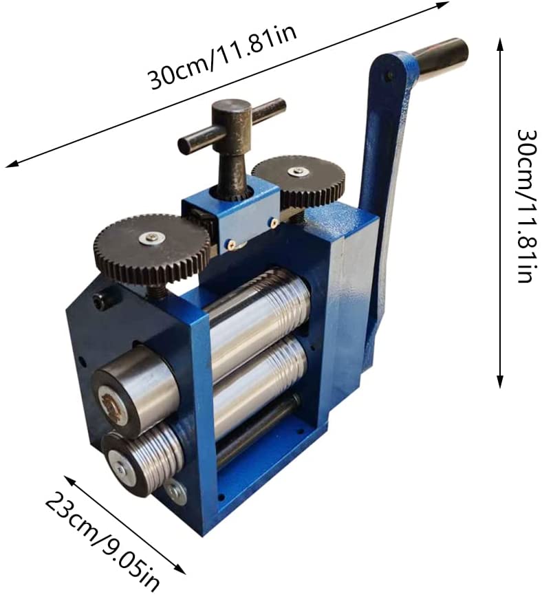 Ethedeal Manual Jewelry Rolling Mill Machine, 3" Roller Rolling Mill Combination Rolling Mill Machine, 75mm Jewelry Press Machine, Jewelry Making DIY Tool (Blue-75mm) image 3