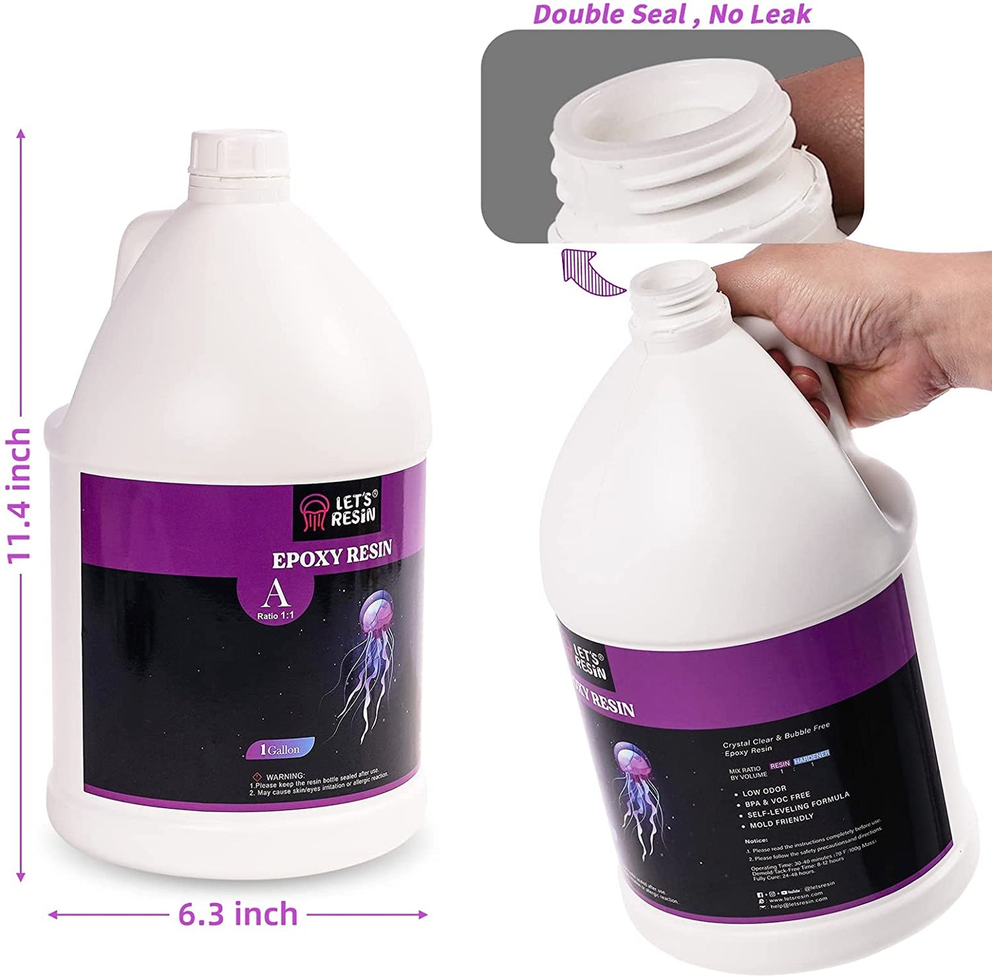 Let's Resin Epoxy Resin Kit, 2 Gallon Deep Pour Epoxy Resin,Bubble Free &amp; Crystal Clear Casting Resin,Fast Curing Resin for Table Top, Countertop, River Table, Wood, Jewelry Making,Art,Craft image 5