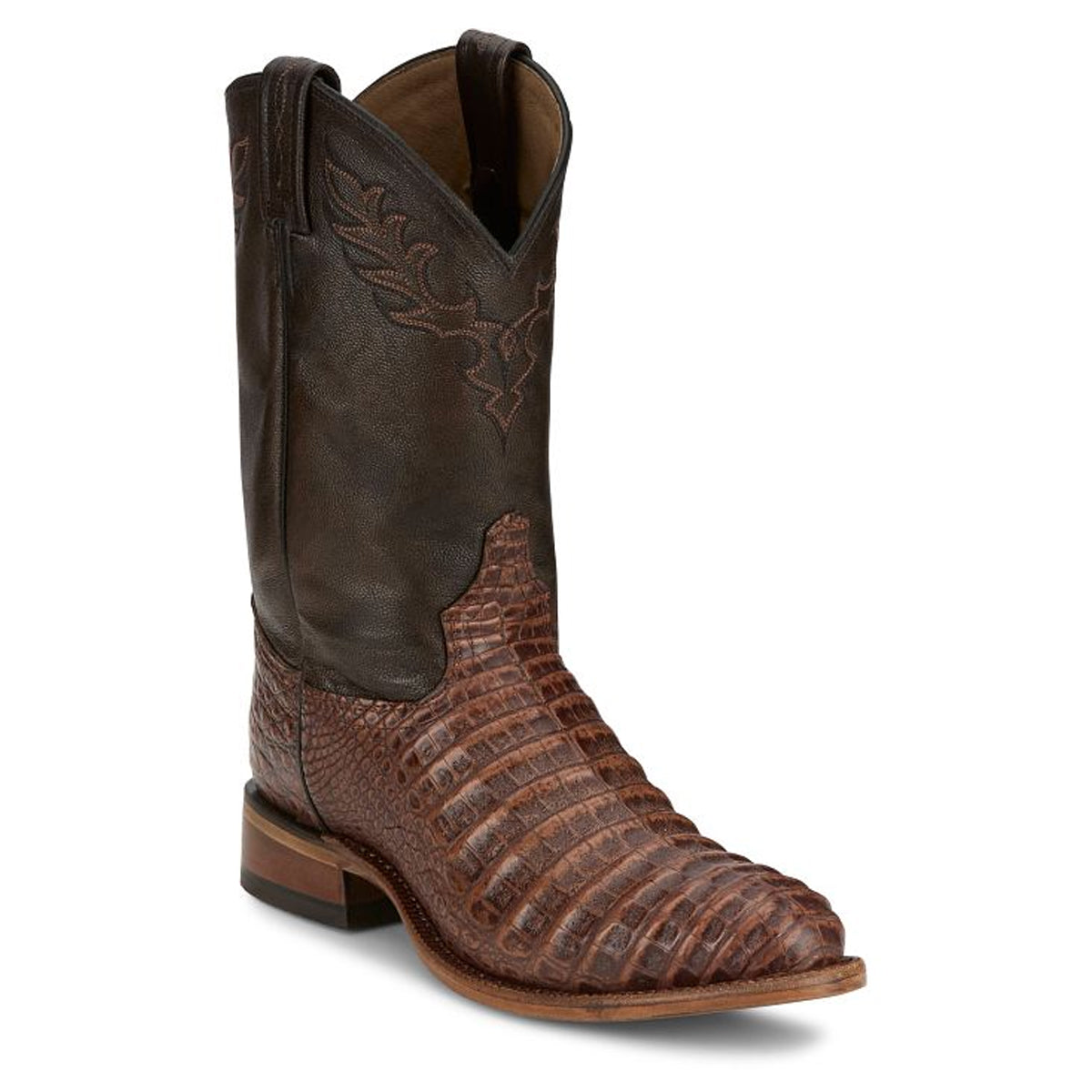 Tony Lamas Boots Men's Footwear Western Delmonte 11" Caiman Color Pecan image 1