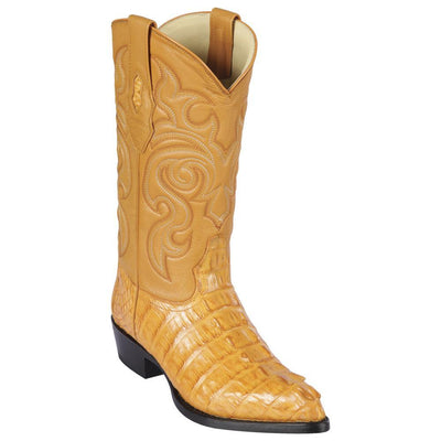 LOS ALTOS BOOTS MENS #990102 J TOE | GENUINE CAIMAN TAIL BOOTS | COLOR BUTTERCUP image 0