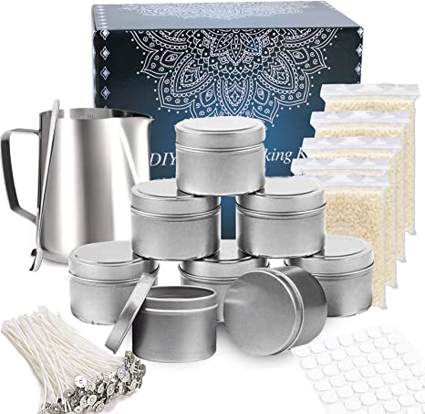 TEPENAR Candle Making Kit Supplies – Beewax Candle Craft Tools Including Heat-Proof Container, 8 Candle Jars, Clips, Spoon, Stickers, Wicks and Beeswax image 0