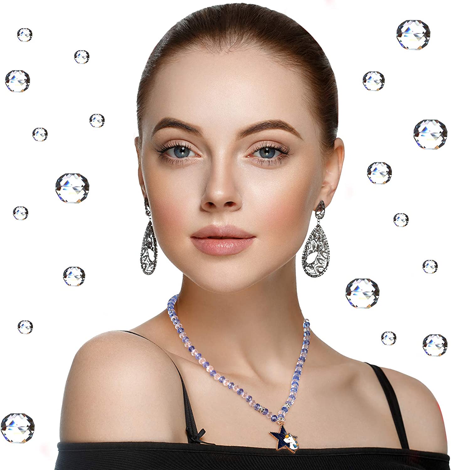 1000 Pieces Crystal Faceted Glass Beads Clear Rondelle Shape Glass Beads Crystal Spacer Loose Beads with Plastic Storage Box for DIY Jewelry Making Craft, 2 mm, 4 mm, 6 mm, 8 mm, 10 mm image 6