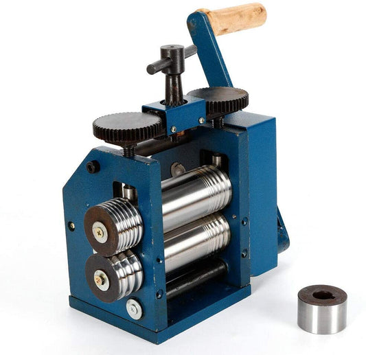 3" Manual Combination Rolling Mill Machine Jewelry Press Tabletting Tool Machine Jewelry Combination Rolling Mill Roller Jewelry DIY Marking Tool Make Sheet Metal Wire Flat image 0