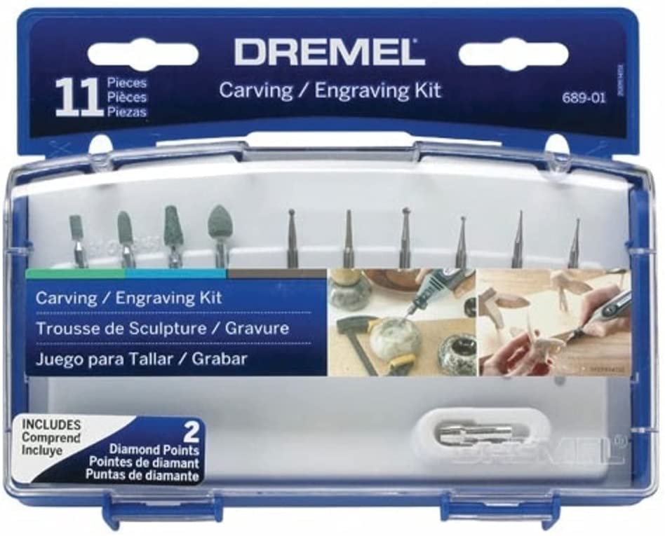 Dremel 689-01 Carving and Engraving Rotary Tool Accessory Kit - Perfect for use with Wood, Metal, and Glass (11 Piece) image 0
