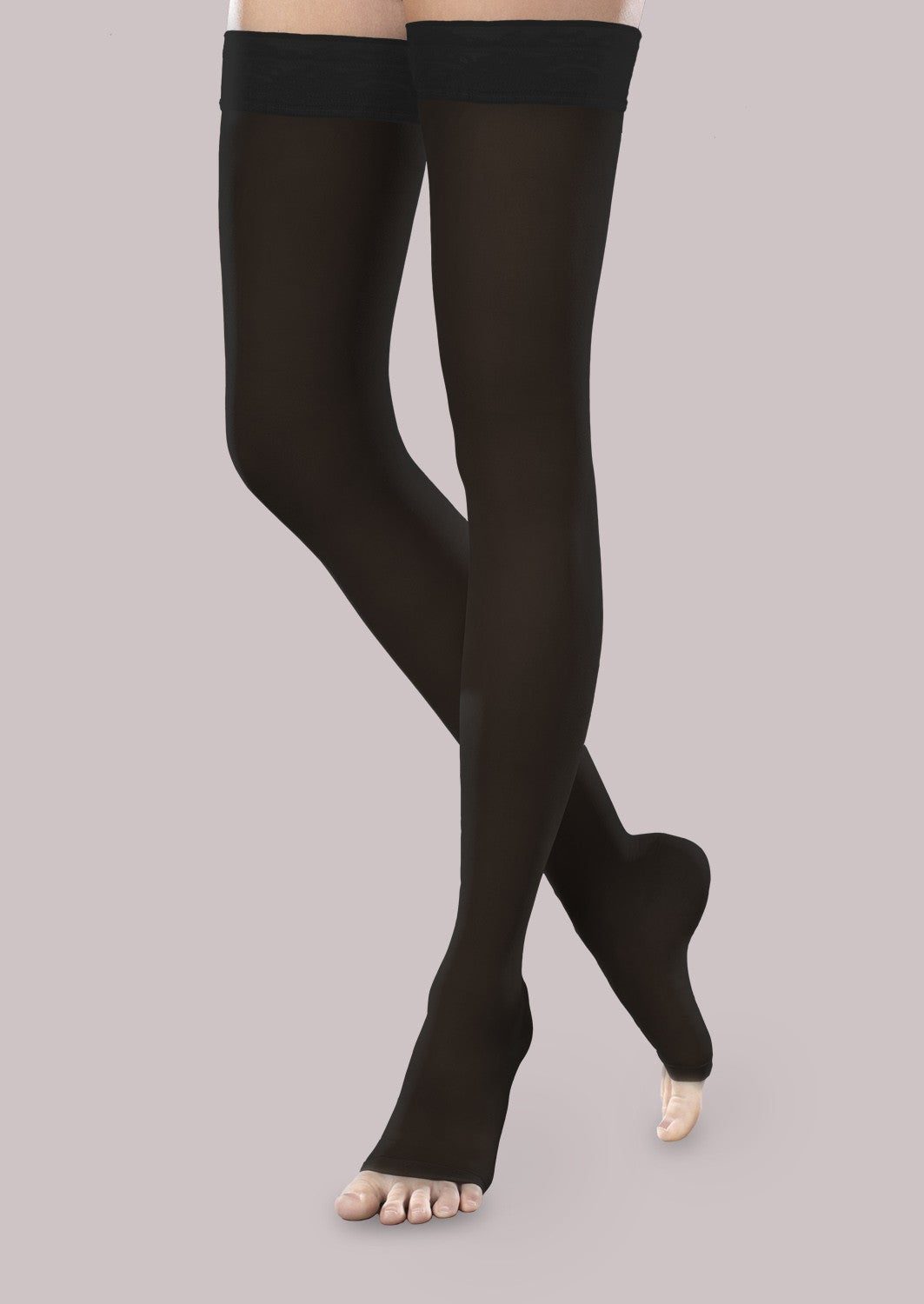 Sheer Ease Women's Open-Toe Firm Support Thigh High (30-40 mmHg) image 1