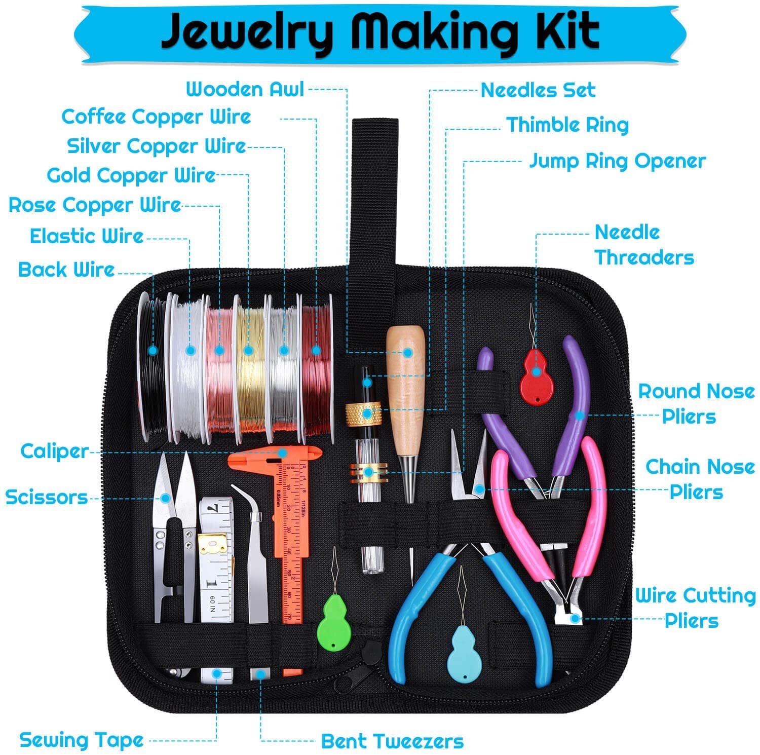 Jewelry Making Supplies, Shynek 1597pcs Jewelry Kit with Jewelry Pliers Tools Jewelry Wire and Jewelry Accessories for Earrings, Necklaces, Bracelets Jewelry Making and Repair image 1
