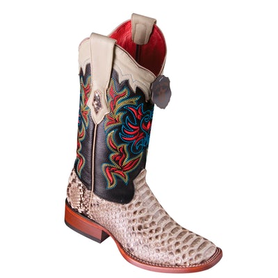 WOMEN’S LOS ALTOS PYTHON BOOTS WIDE SQUARE TOE HANDCRAFTED | COLOR NATURAL (3225749) image 0