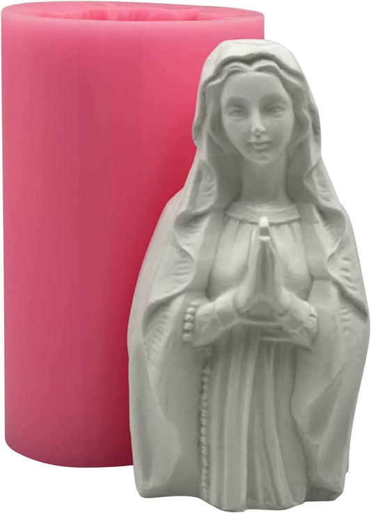 Monqui Molds Half-Length Virgin Mary Goddess Sculpture Candle Craft Silicone Mold image 0