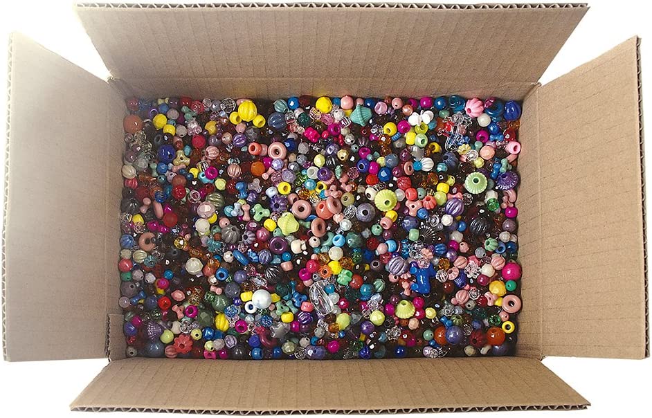 The Beadery Bonanza 5LB of Mixed Craft Beads, Sizes, Multicolor image 1