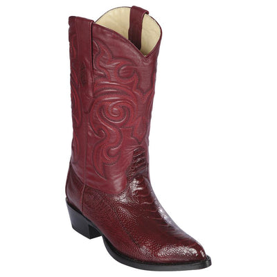 LOS ALTOS BOOTS MENS #990506 J TOE | GENUINE OSTRICH LEG BOOTS | COLOR BURGUNDY image 0