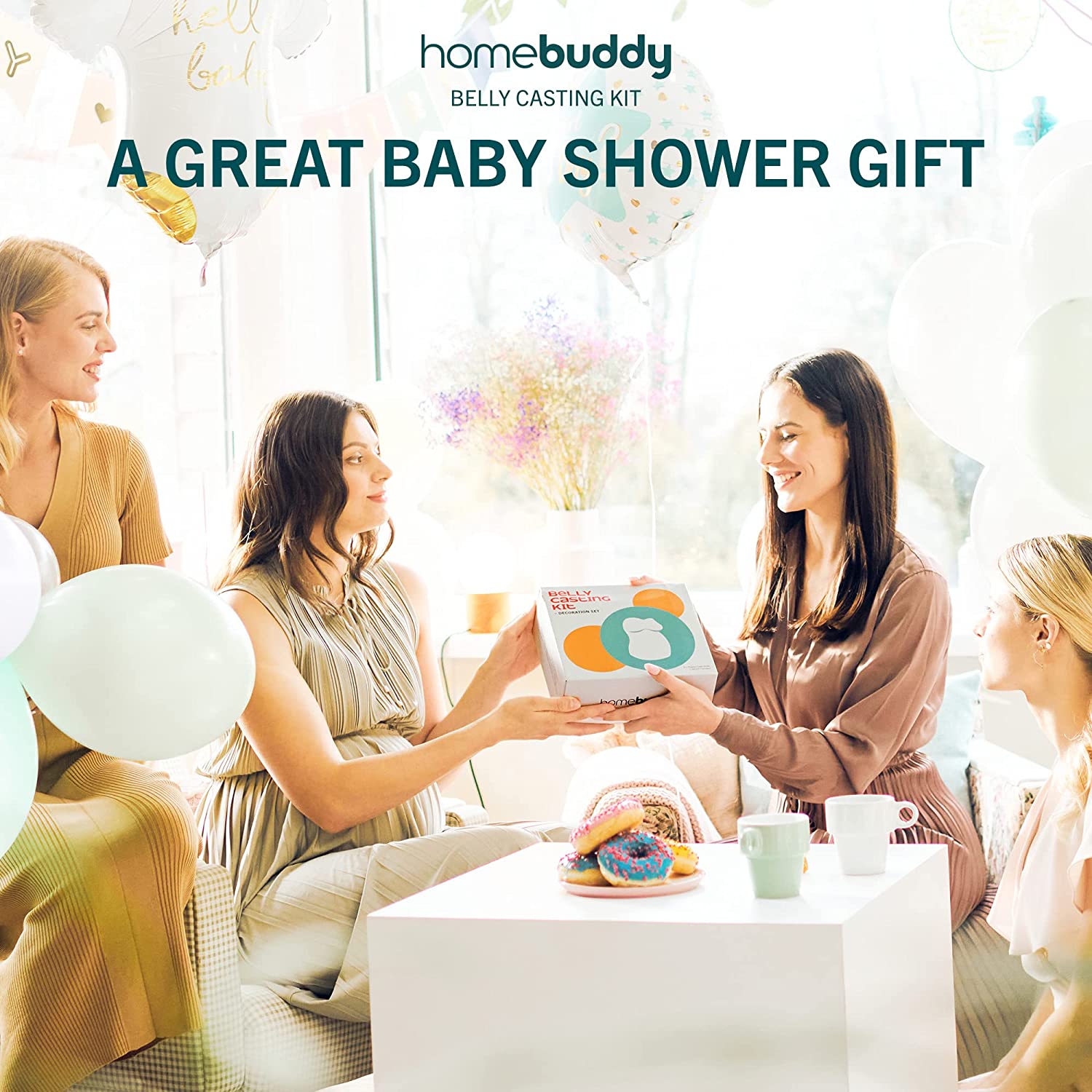 HomeBuddy Belly Cast Kit Pregnancy - DIY Pregnancy Belly Casting Kit for Expecting Moms, Unique Keepsake Pregnancy Casting Belly Kit, Belly Cast Kit Gift with Decorating Kit and Beely Painting Kit image 3