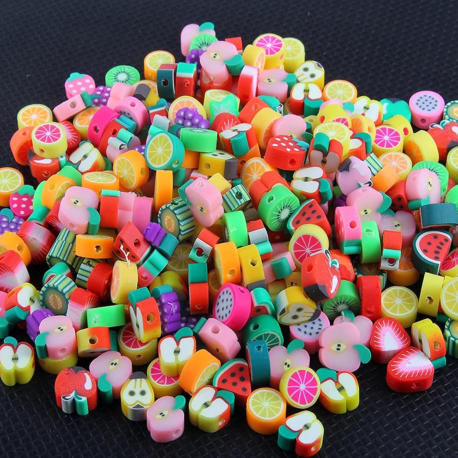 Jmzothie 120pcs Fruit Polymer Clay Beads, Assorted Mix Fruit Heishi Beads for Jewelry Crafts Making(Fruit) image 3