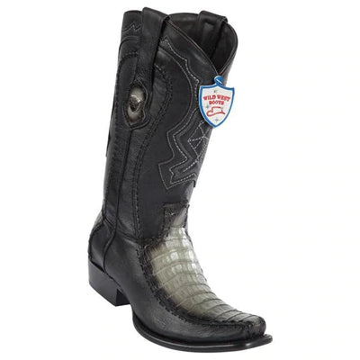 WILD WEST BOOTS #279F8238 MEN'S | COLOR FADED GRAY | MEN'S WILD WEST CAIMAN BELLY BOOTS DUBAI TOE HANDCRAFTED image 0