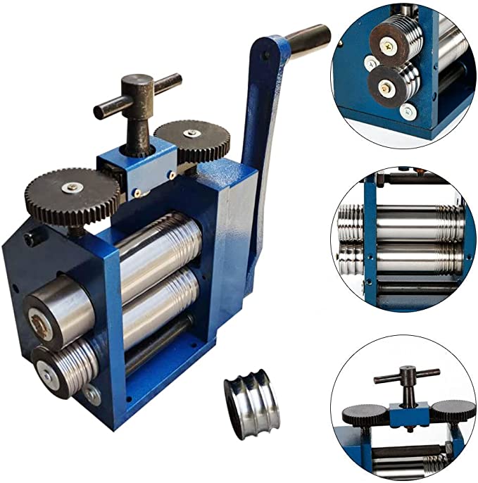 Manual Jewelry Rolling Mill Machine, 3" Roller Rolling Mill Combination Rolling Mill Machine, 75mm Jewelry Press Machine, Jewelry Making DIY Tool image 1