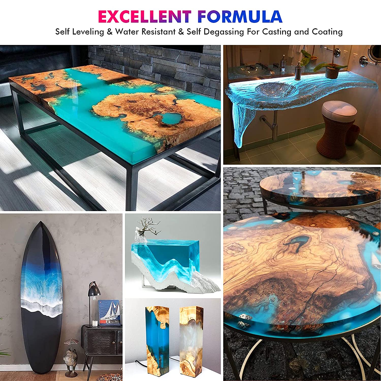 34 OZ Epoxy Resin Kit - Craft Resin Crystal Clear Resin &amp; Hardener Casting Resin for Jewelry Crafts &amp; Art Resin - Food Safe Self Leveling High Gloss UV &amp; Heat Resistant No Bubble &amp; Yellowing image 5