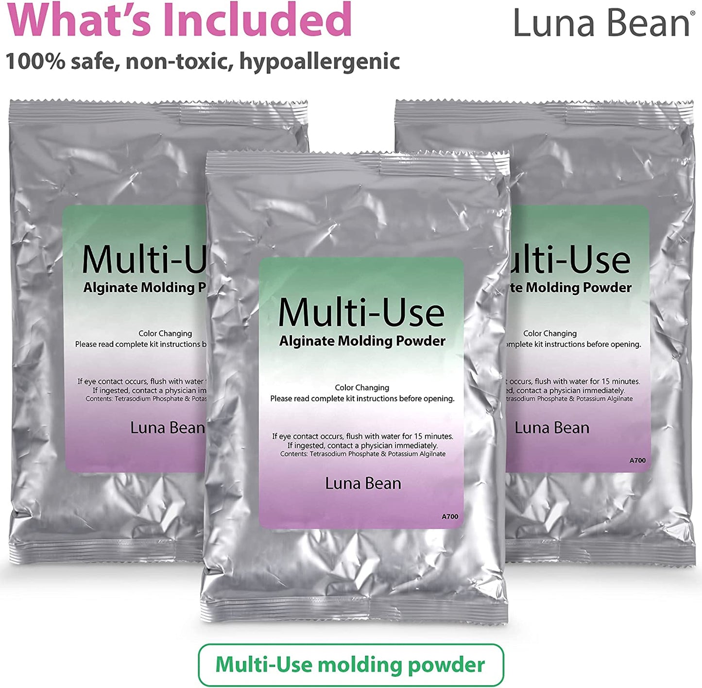 Alginate Molding Powder for Hand Casting Kit &amp; Multi-Use Projects - 3 lb Casting Plaster Material - Family Keepsakes- Create-a-Mold by Luna Bean image 4
