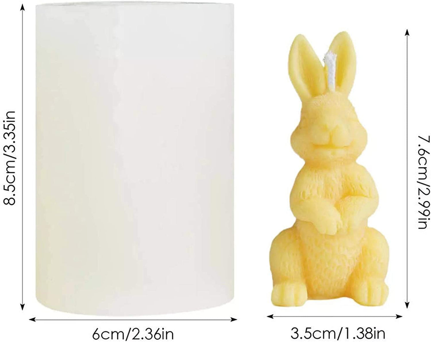 ONNPNN Rabbit Silicone Mold, 3D Easter Bunny Soap Mold, Rabbit-Shape Candle Mould, Cute Bunnys Soaps Molds, Animal Rabbits Cake Baking Moulds, Edge Cut Mould for Resin Clay Jelly Ice Pudding Chocolate image 2