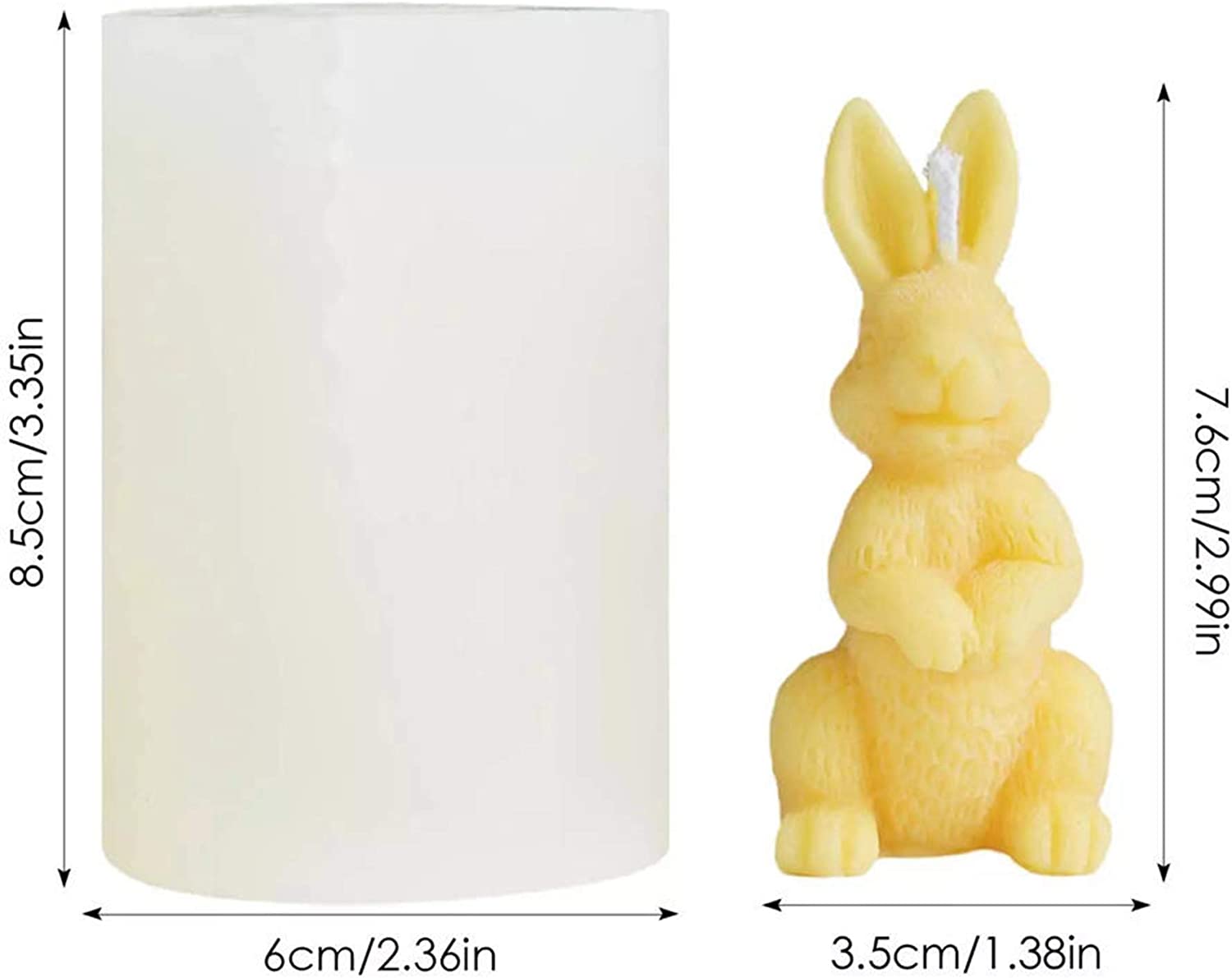 ONNPNN Rabbit Silicone Mold, 3D Easter Bunny Soap Mold, Rabbit-Shape Candle Mould, Cute Bunnys Soaps Molds, Animal Rabbits Cake Baking Moulds, Edge Cut Mould for Resin Clay Jelly Ice Pudding Chocolate image 2