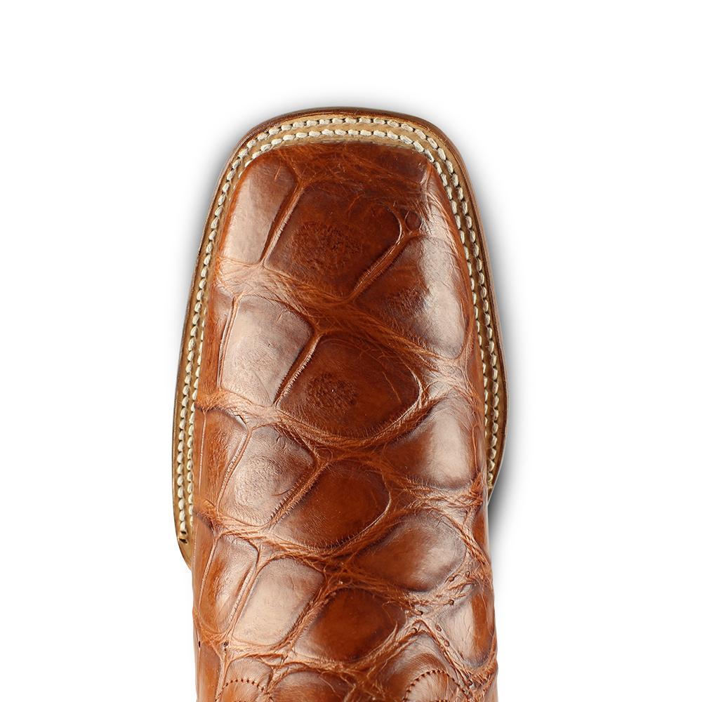 Los Altos Boots Mens #8225803 Wide Square Toe | Genuine  American Alligator skin Boots | Color Cognac image 2