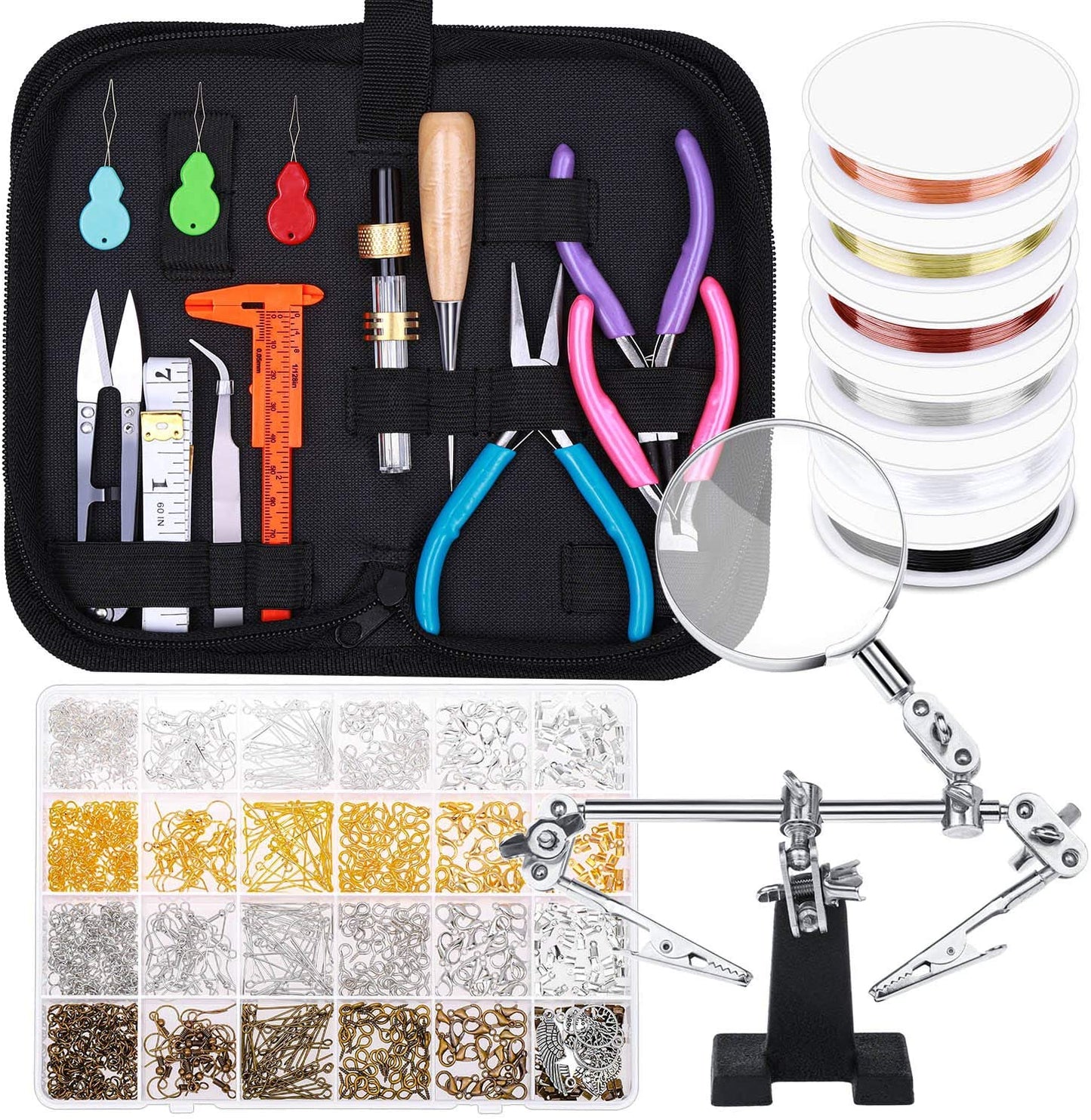 Jewelry Making Supplies, Shynek 1597pcs Jewelry Kit with Jewelry Pliers Tools Jewelry Wire and Jewelry Accessories for Earrings, Necklaces, Bracelets Jewelry Making and Repair image 0
