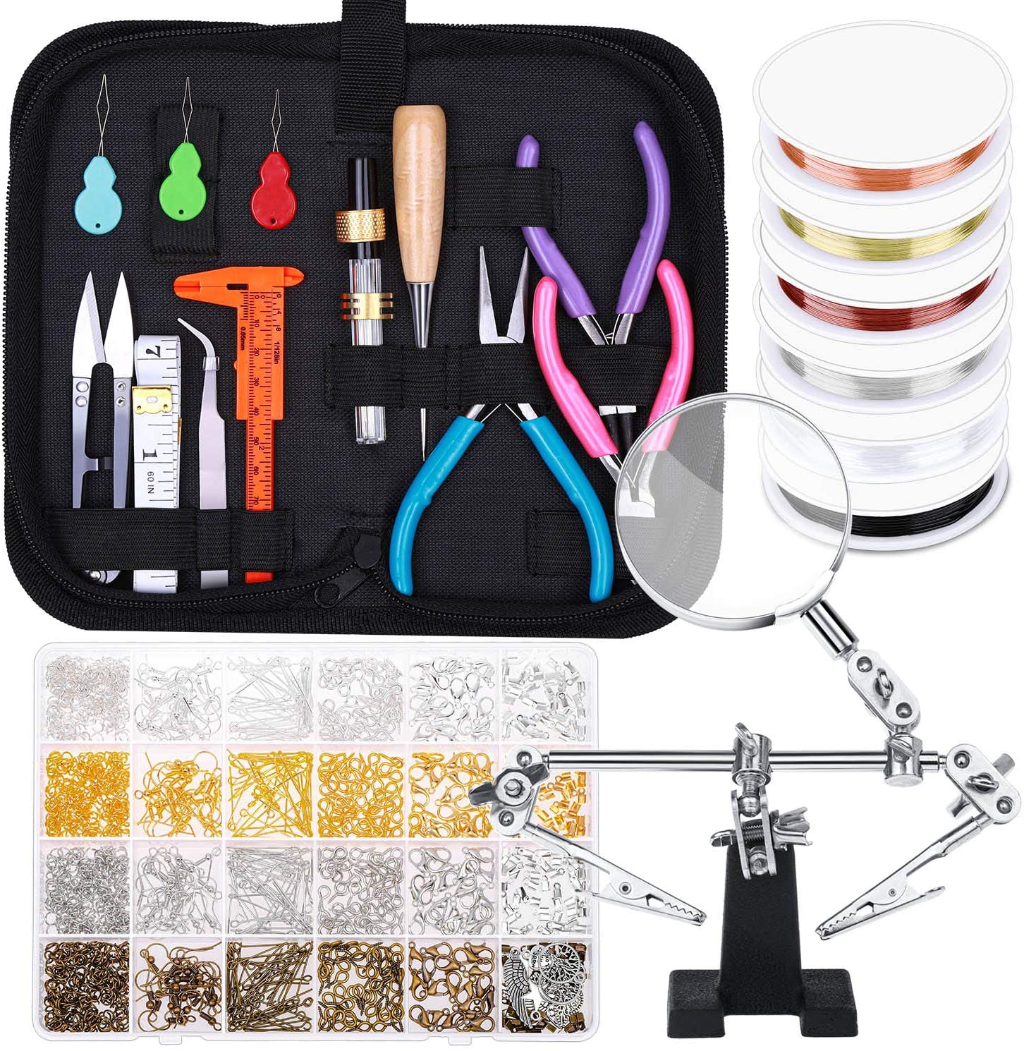 Jewelry Making Supplies, Shynek 1597pcs Jewelry Kit with Jewelry Pliers Tools Jewelry Wire and Jewelry Accessories for Earrings, Necklaces, Bracelets Jewelry Making and Repair image 0