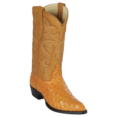 LOS ALTOS BOOTS MENS #990302 J TOE | GENUINE FULL QUILL OSTRICH BOOTS | COLOR BUTTERCUP image 0