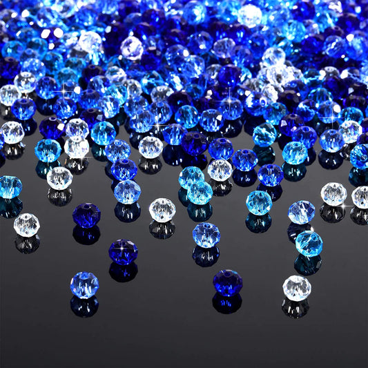 920 Pieces Crystal Glass Beads 6 mm Briolette Rondelle Beads Faceted Spacer Loose Bead Charm Assorted Colors DIY Craft Bead for Christmas Bracelet Necklace Jewelry (Vivid Colors) image 0