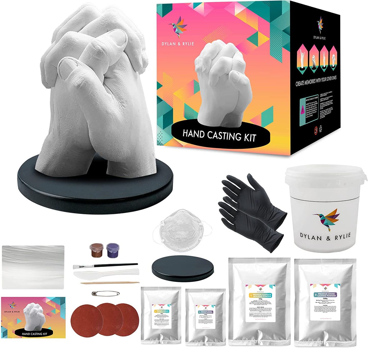 Hand Casting Kit Couples - Plaster Hand Mold Casting Kit, DIY Kits for Adults and Kids, Wedding Gifts for Couple, Hand Mold Kit Couples Gifts for Her, Birthday Gifts for Mom image 0