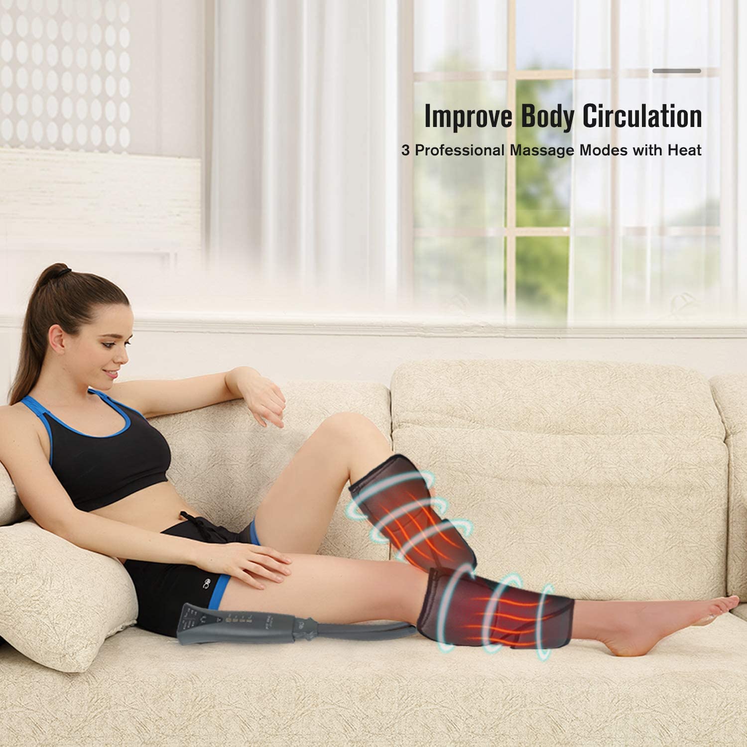 FIT KING Leg Massager for Circulation Calf Massager with Heat 3 Modes 3 Intensities FT-017A image 3