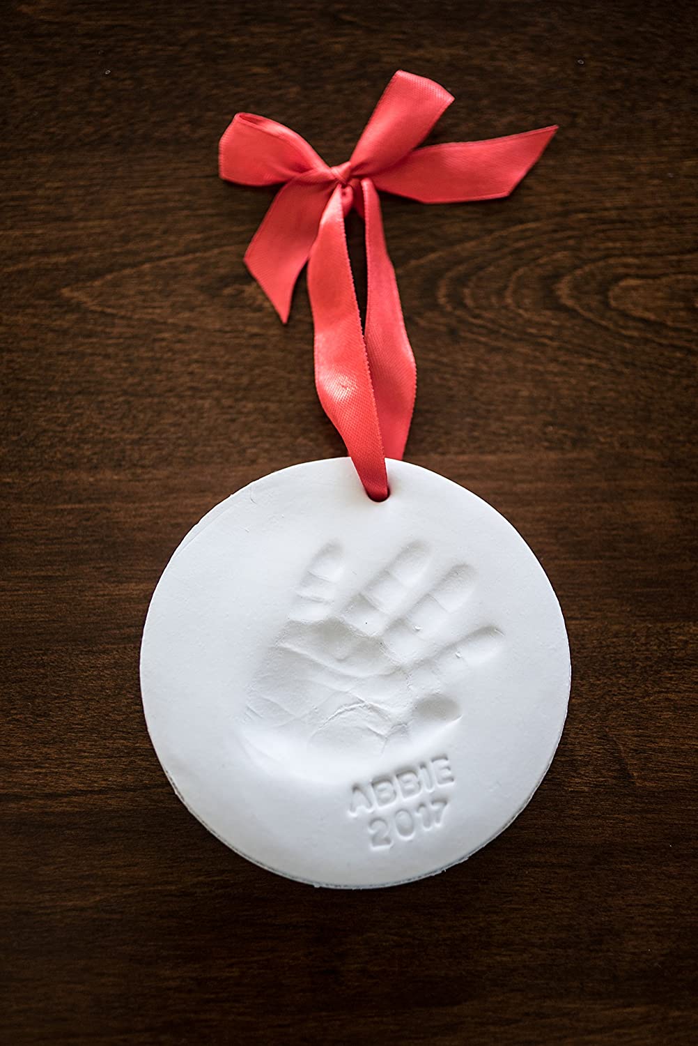 Baby Ornament Keepsake Kit (Newborn Bundle) 2 EASELS, 4 Ribbons &amp; Letters! Baby Handprint Kit and Footprint Kit, Clay Casting Kit for Baby Shower Gifts, Boys &amp; Girls image 5