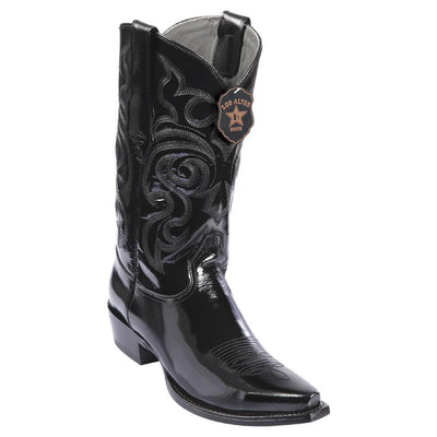 LOS ALTOS BOOTS MENS #944205 SNIP TOE | GENUINE CHAMALEON LEATHER BOOTS | COLOR BLACK image 0