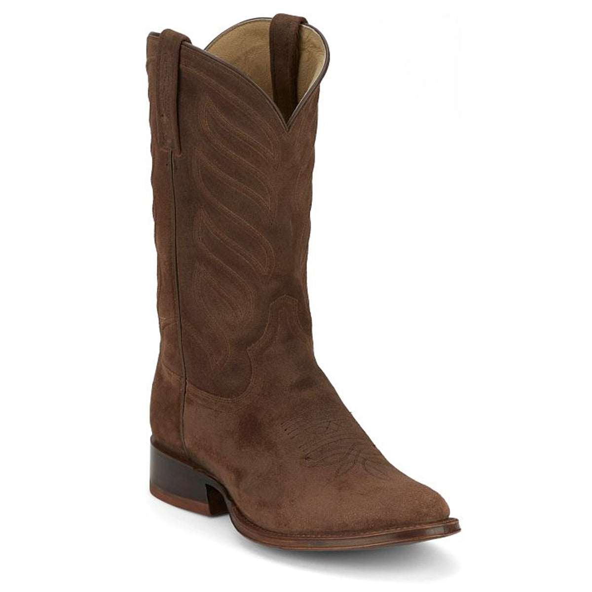 Tony Lamas Boots Men's Western Amado 12" Suede  Color Taupe image 1