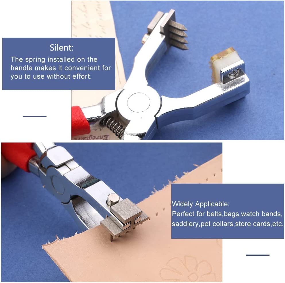 Jupean 424 Pieces Leather Working Tools and Supplies, Leather Craft Kits with Instructions, Leather Sewing Kit, Leather Tool Holder, Wooden Storage Box, Leather Stamping Set,Leather Tools and Supplies image 4