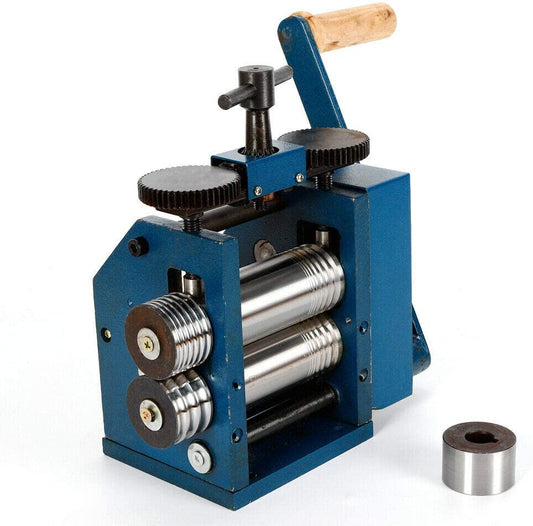3" Manual Combination Rolling Mill Machine Jewelry Press Tool Flat Rolling Mill (Upgraded Version - Flake &amp; semi-Circle &amp; Square Wire) image 0