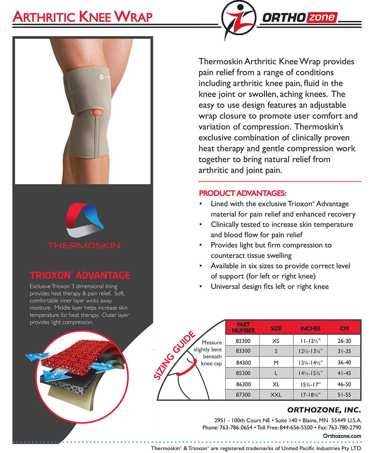 Thermoskin Arthritic Knee Wrap, Beige, 8*300 image 1