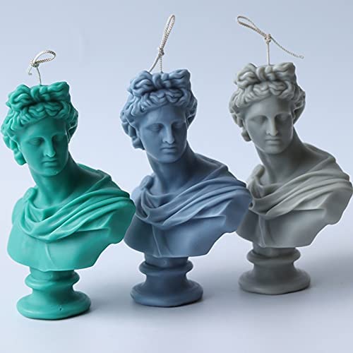 GreatMold Silicone Candle Mold European Apollo Head Sculpture Aromatherapy Candle Mould Plaster Molds Reusable DIY Resin Mould for Figurine Craft, GM-400 image 1