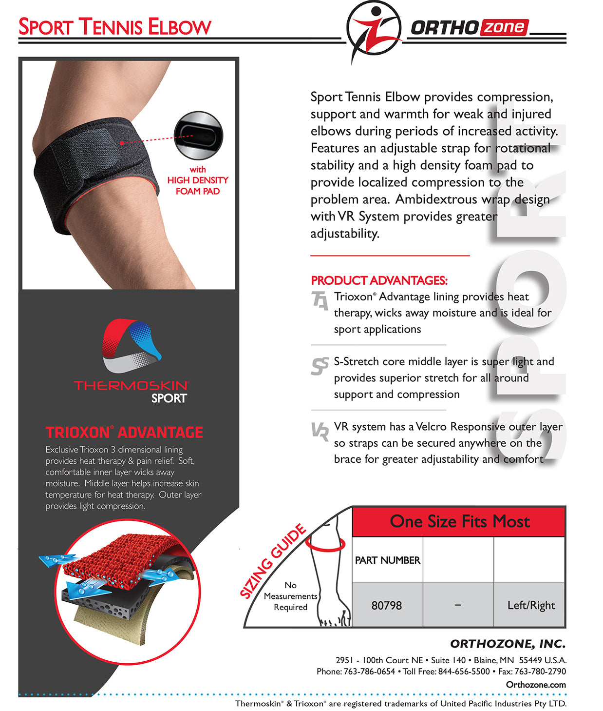 Thermoskin Sport Tennis Elbow, Black, One Size, 80798 image 1