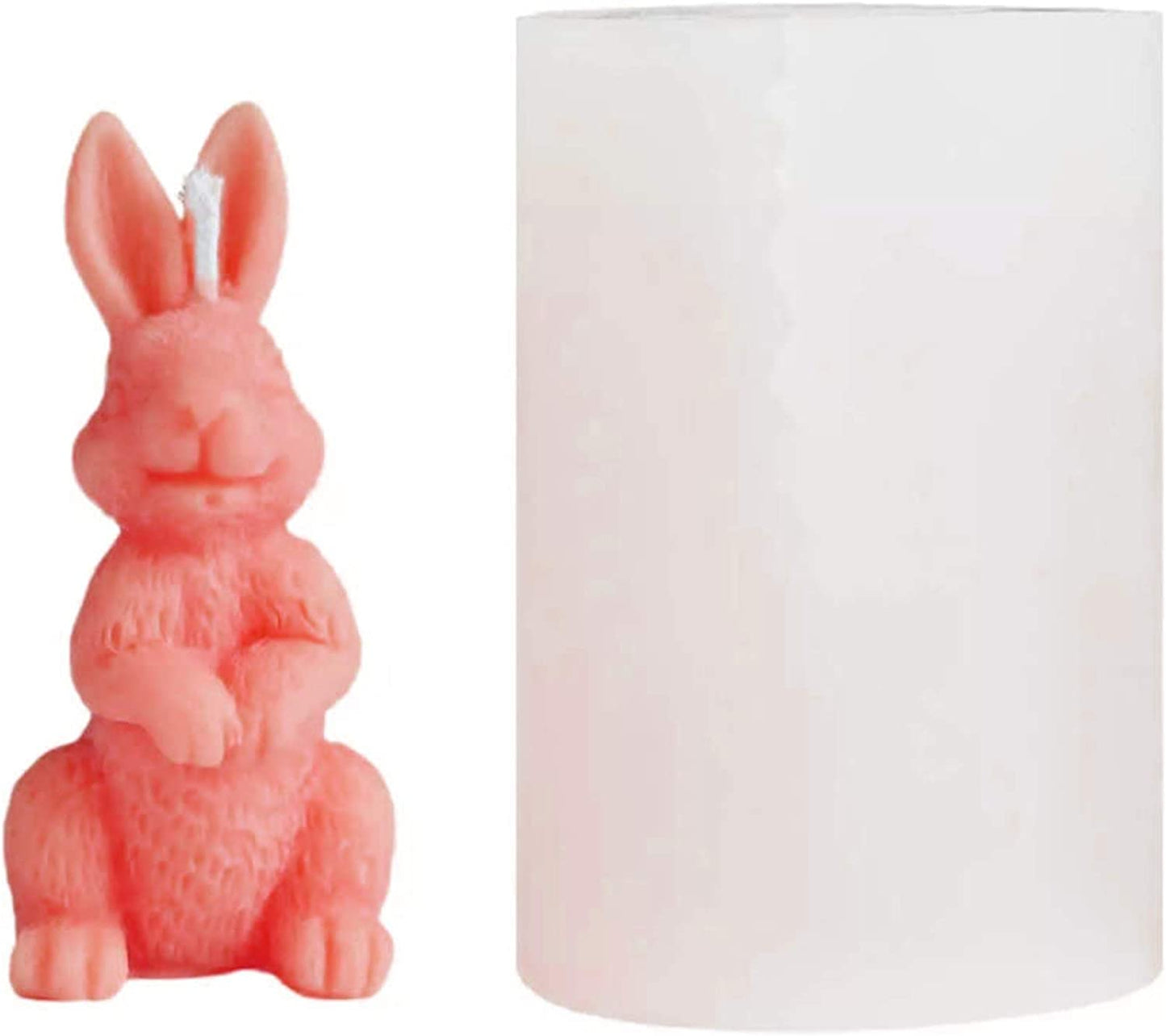 ONNPNN Rabbit Silicone Mold, 3D Easter Bunny Soap Mold, Rabbit-Shape Candle Mould, Cute Bunnys Soaps Molds, Animal Rabbits Cake Baking Moulds, Edge Cut Mould for Resin Clay Jelly Ice Pudding Chocolate image 0
