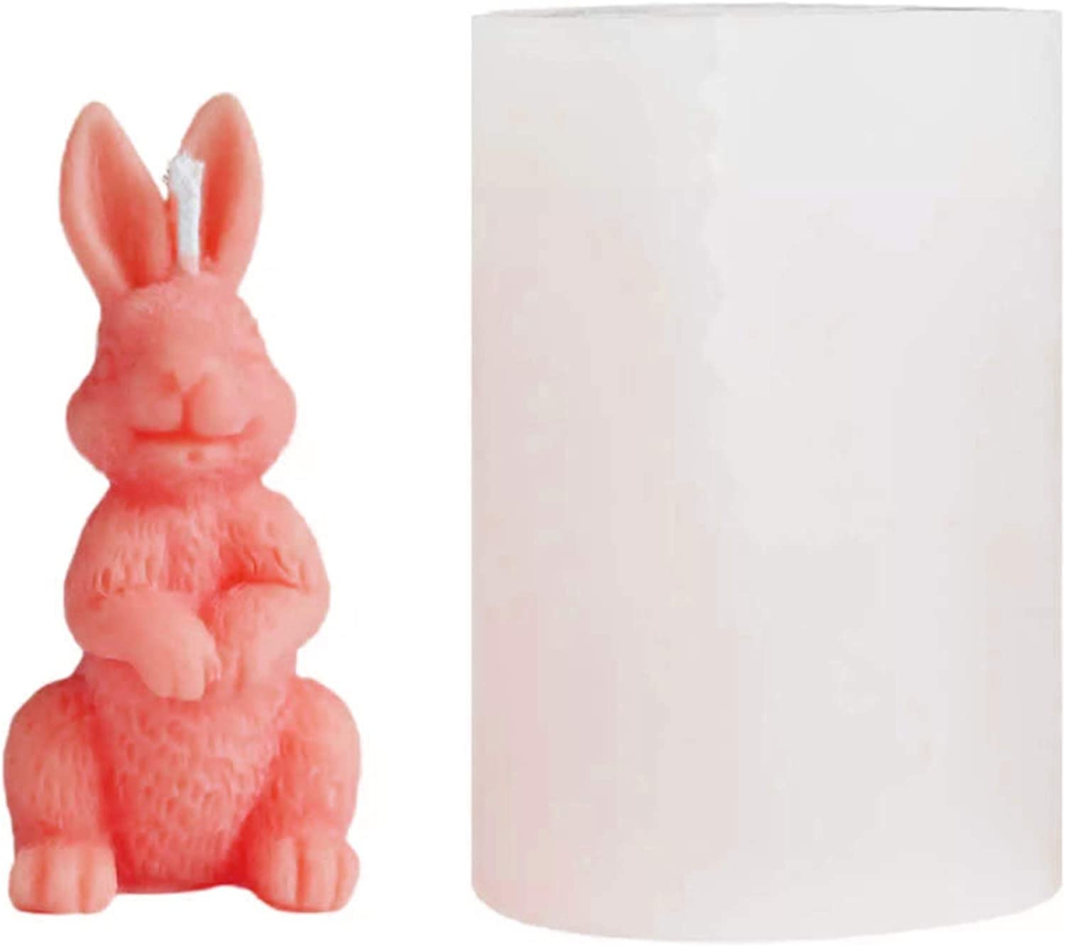 ONNPNN Rabbit Silicone Mold, 3D Easter Bunny Soap Mold, Rabbit-Shape Candle Mould, Cute Bunnys Soaps Molds, Animal Rabbits Cake Baking Moulds, Edge Cut Mould for Resin Clay Jelly Ice Pudding Chocolate image 0