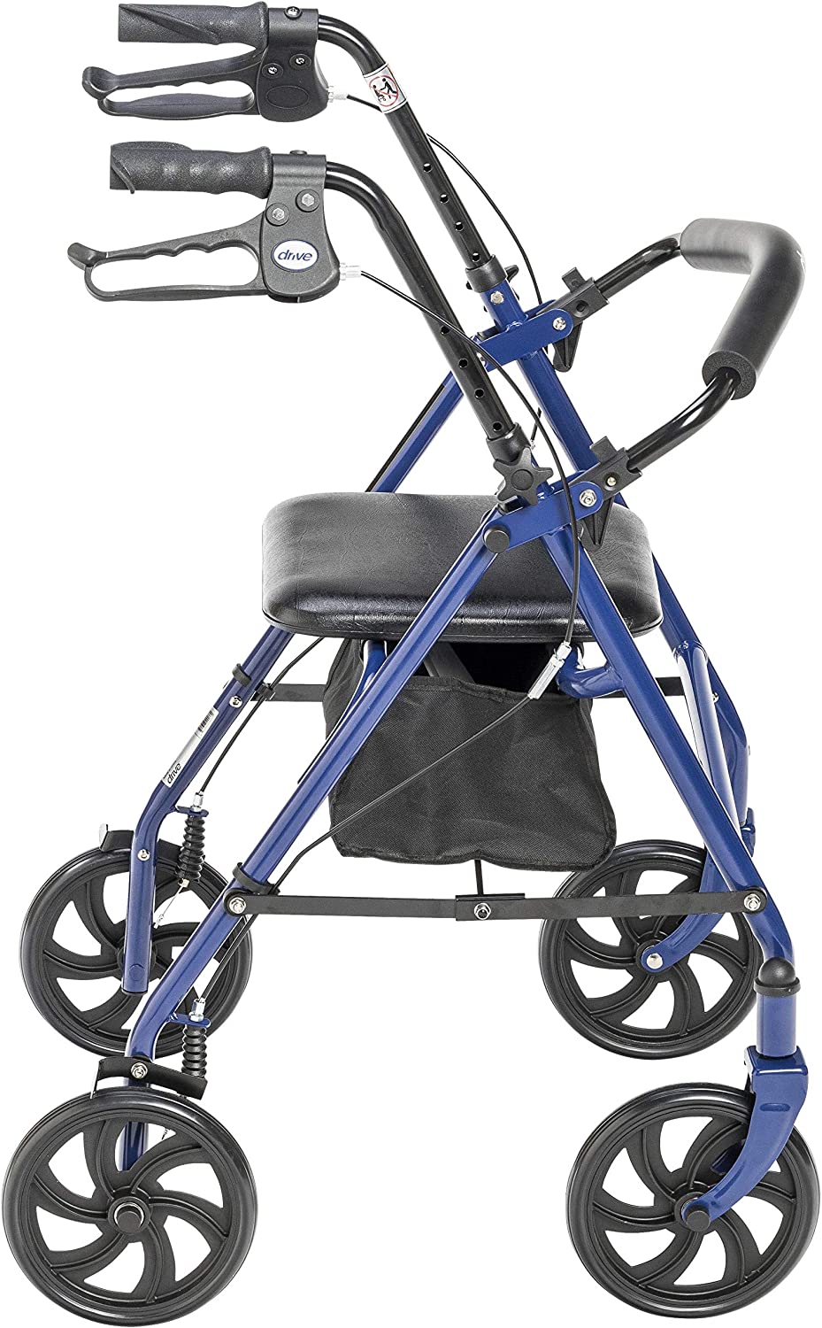 Drive Medical 10257BL-1 4-Wheel Rollator Walker With Seat &amp; Removable Back Support, Blue image 2