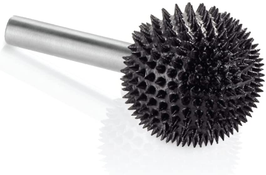 Kutzall Extreme Sphere Rotary Burr 1⁄4" Shaft, Very Coarse - Woodworking Attachment for Bosch, DeWalt, Milwaukee, Makita Tools. Abrasive Tungsten Carbide, 1" (25.4mm) Head Diameter, SX-1C image 0