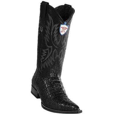 WILD WEST BOOTS #6955905 MEN'S | COLOR BLACK | MEN’S WILD WEST CAIMAN BELLY PRINT BOOTS 3X TOE HANDCRAFTED image 0