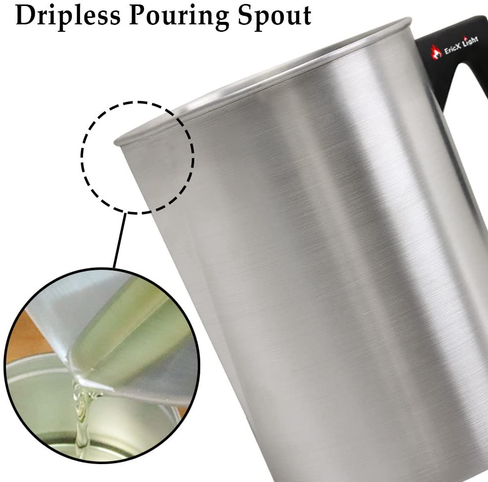 EricX Light Candle Making Pouring Pot, 4 pounds, Dripless Pouring Spout &amp; Heat-Resisting Handle Designed Wax Melting Pot, Aluminum Construction Candle Making Pitcher image 3